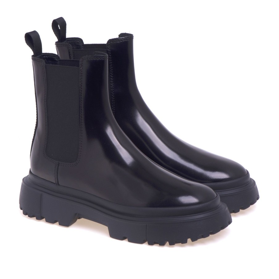 Donna Hogan Polacchi | Chelsea Boot Hogan In Pelle Spazzolata Nero