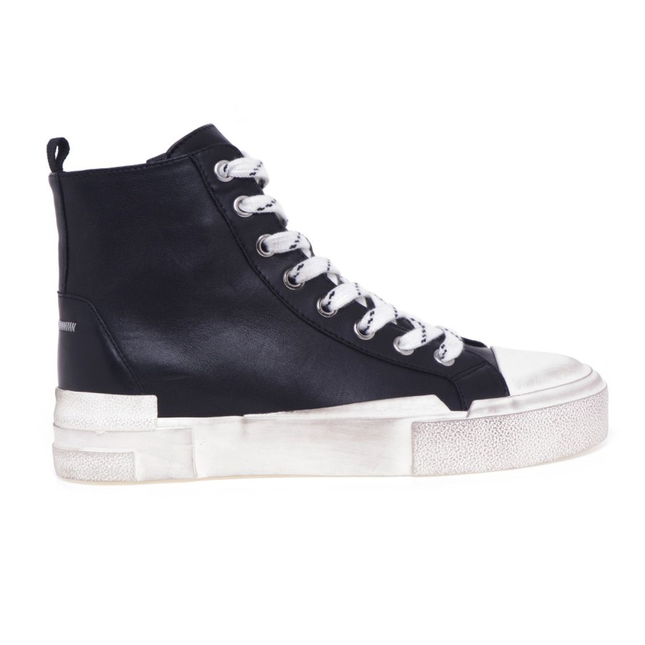 Donna Ash Sneakers | Sneaker Alta Ash In Pelle Nero