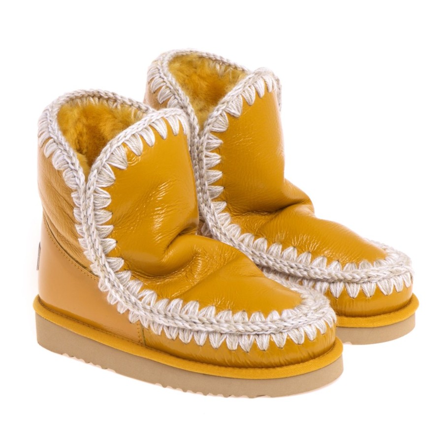 Donna Mou Tronchetti | Stivaletto Mou Eskimo 18 In Naplack Patent Sunflower