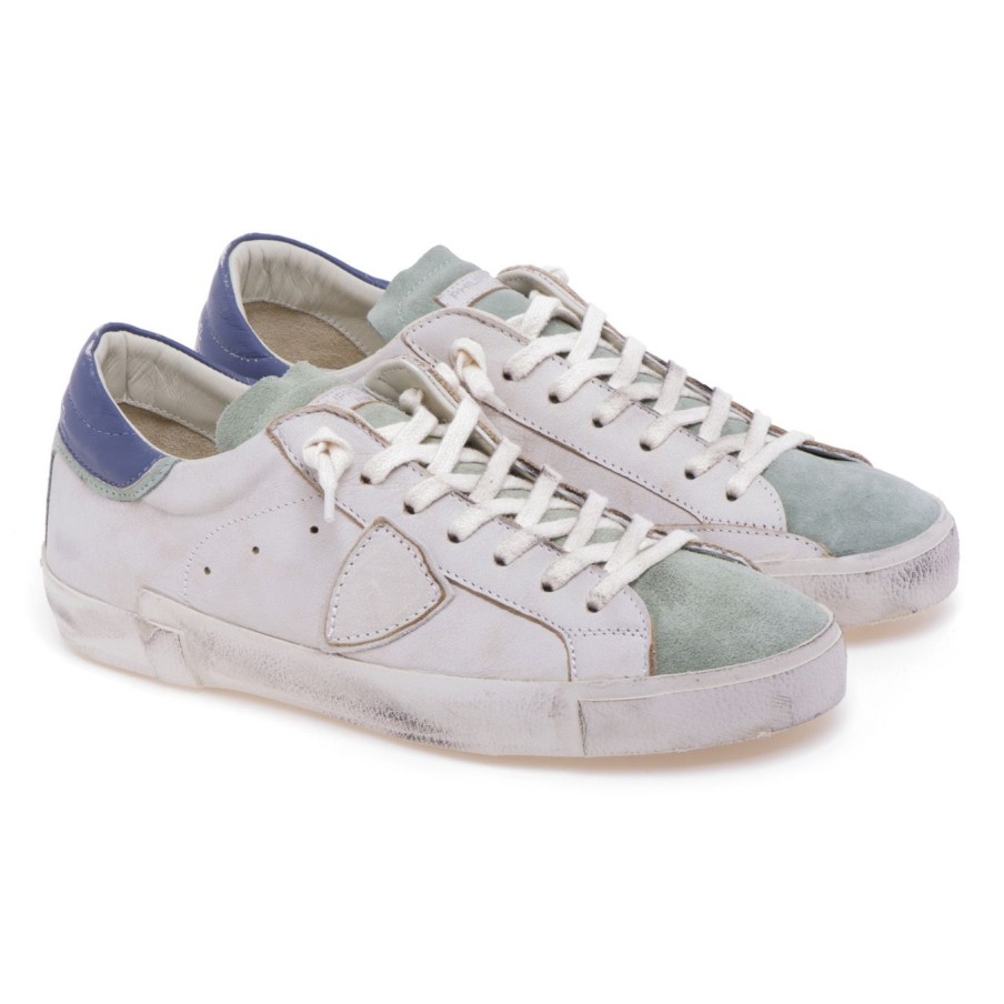 Uomo Philippe Model Sneakers | Sneaker Philippe Model Prsx In Pelle E Camoscio Vintage Burro