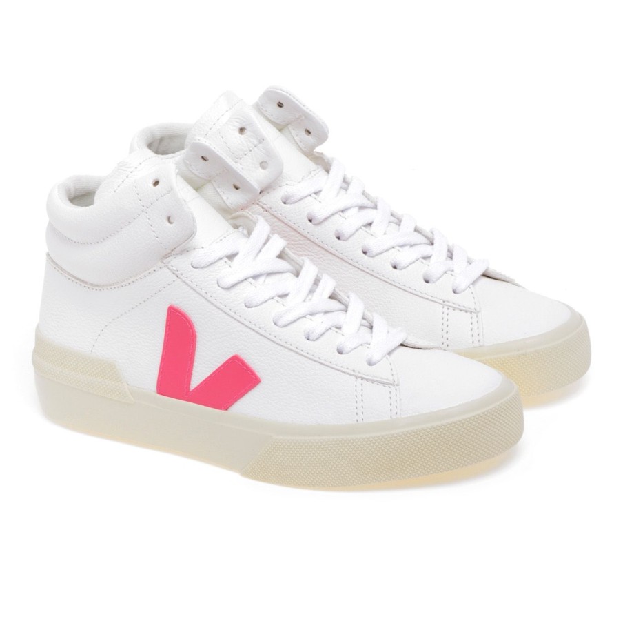 Donna Veja Sneakers | Sneaker Alta Veja Minotaur In Pellebianco-Rosa