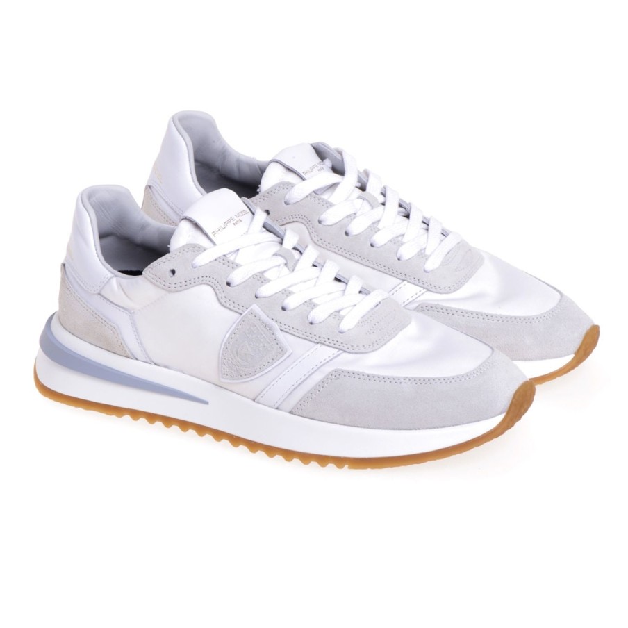 Uomo Philippe Model Sneakers | Sneaker Philippe Model Tropez 2.1 In Camoscio E Tessuto Bianco