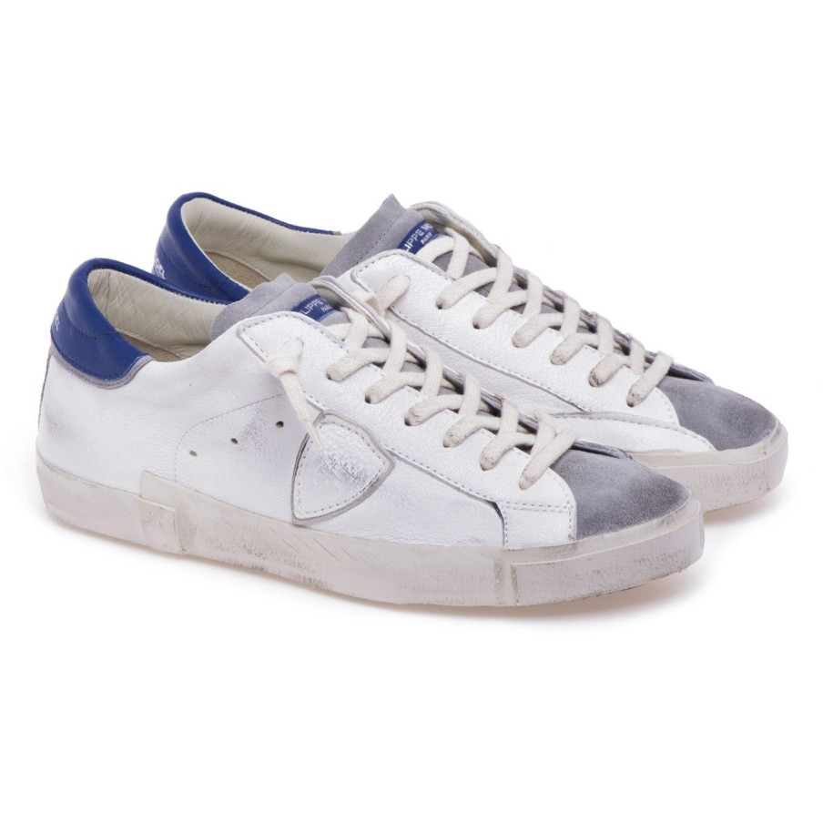 Uomo Philippe Model Sneakers | Sneaker Philippe Model Prsx In Pelle Lavatabianco