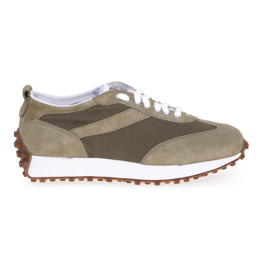 Uomo Doucal's Sneakers | Sneaker Doucal'S Arrow In Camoscio E Canvas Salvia