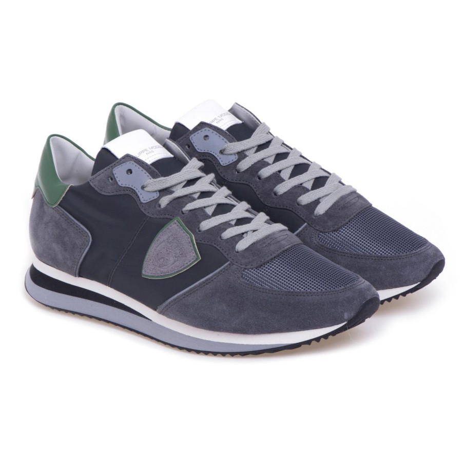 Uomo Philippe Model Sneakers | Sneaker Philippe Model Trpx In Camoscio E Tessutogrigio