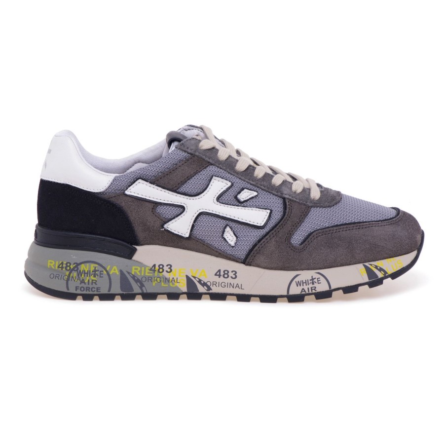 Uomo Premiata Sneakers | Sneaker Premiata Mick In Camoscio E Tessuto Grigio