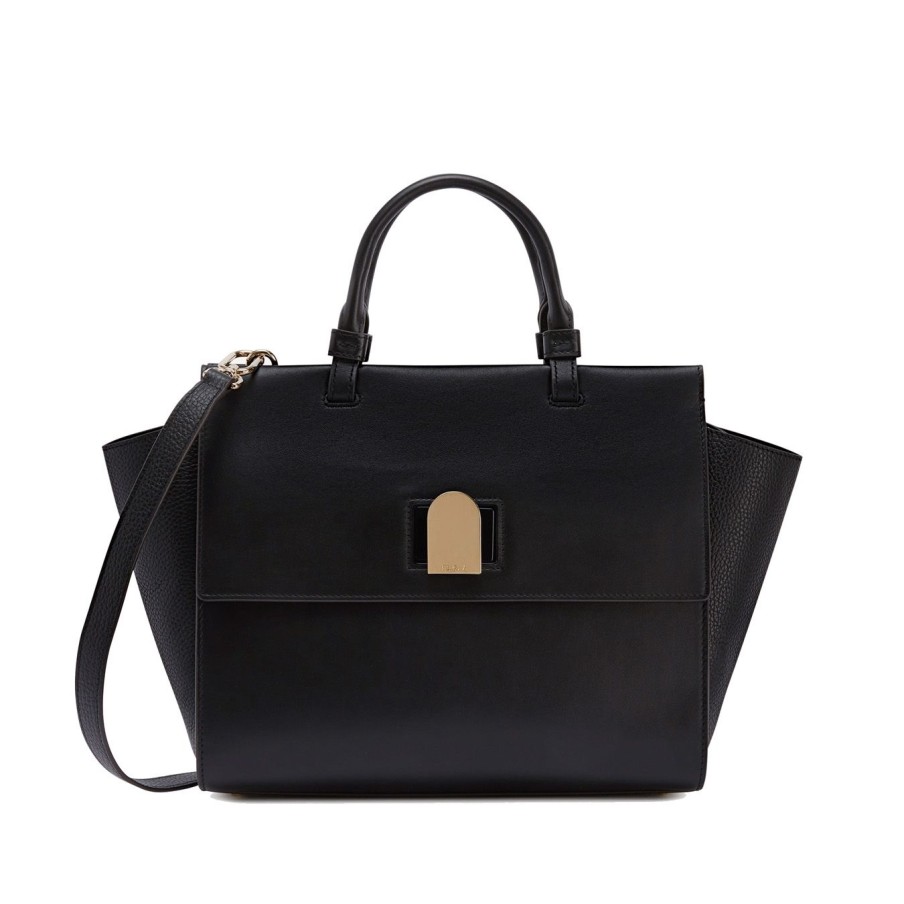 Donna Furla Borse | Borsa A Mano Furla Emma In Pelle Nero