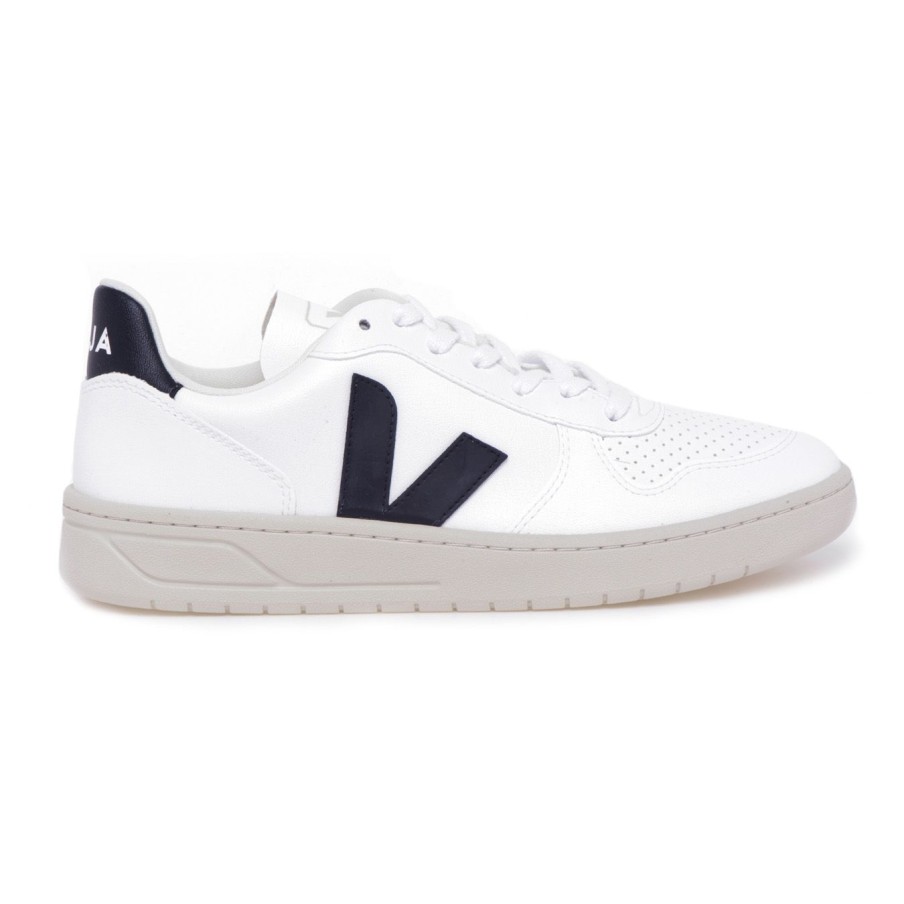 Uomo Veja Sneakers | Sneaker Veja V-10 Veganblack-Natural