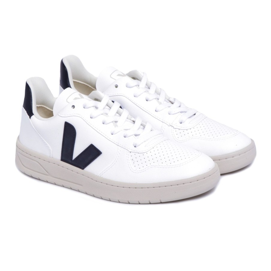 Uomo Veja Sneakers | Sneaker Veja V-10 Veganblack-Natural