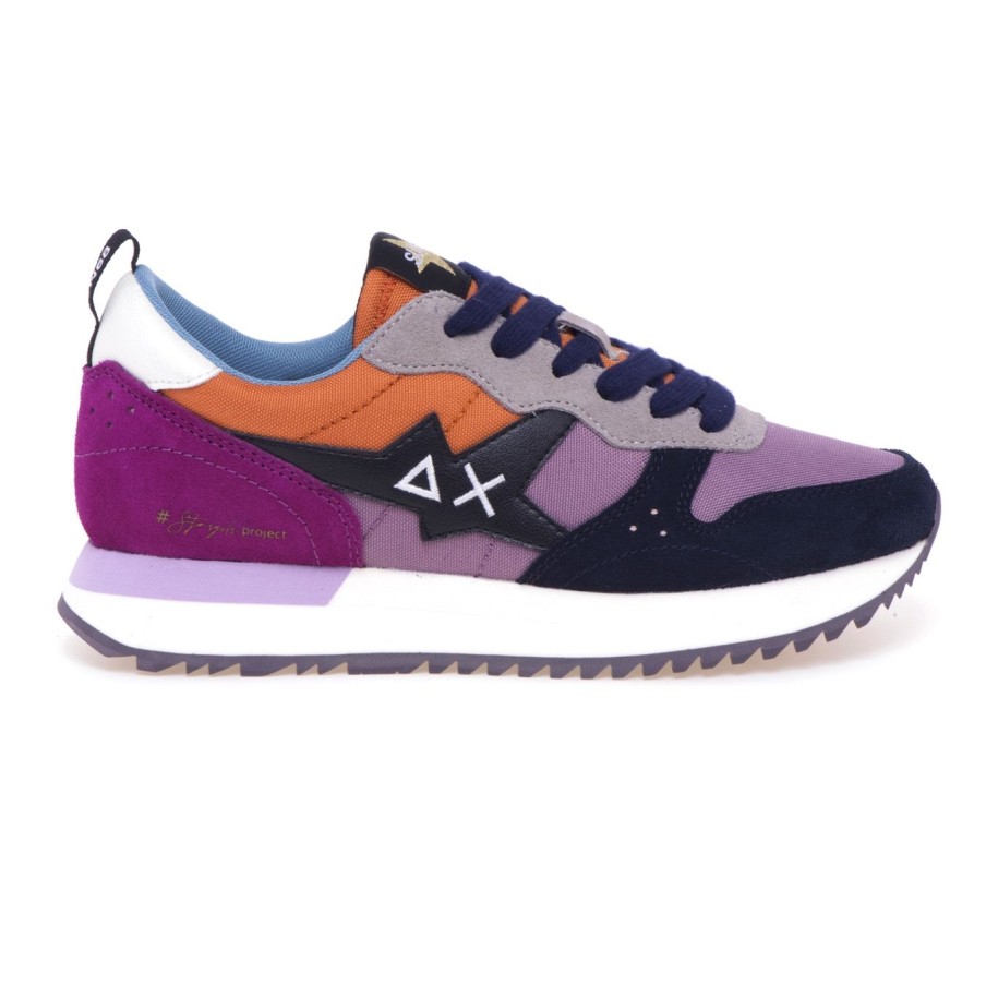 Donna Sun 68 Sneakers | Sneaker Sun68 Stargirl Multicolor In Camoscio E Tessuto Malva - Carota