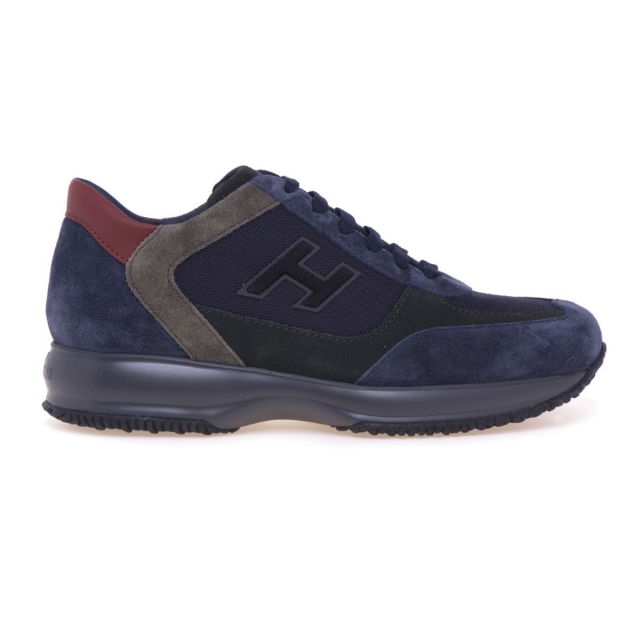 Uomo Hogan Sneakers | Sneaker Hogan Interactive In Camoscio E Tessutoblu