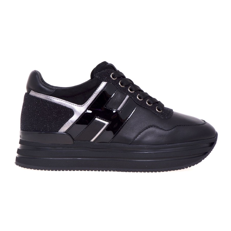 Donna Hogan Sneakers | Sneaker Hogan Midi Platform In Pelle Nero