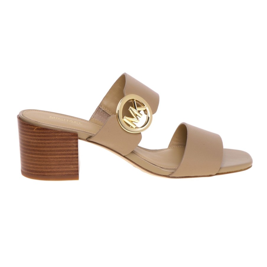 Donna Michael Kors Ciabatte E Sabot | Sabot In Pelle Michael Kors Camel