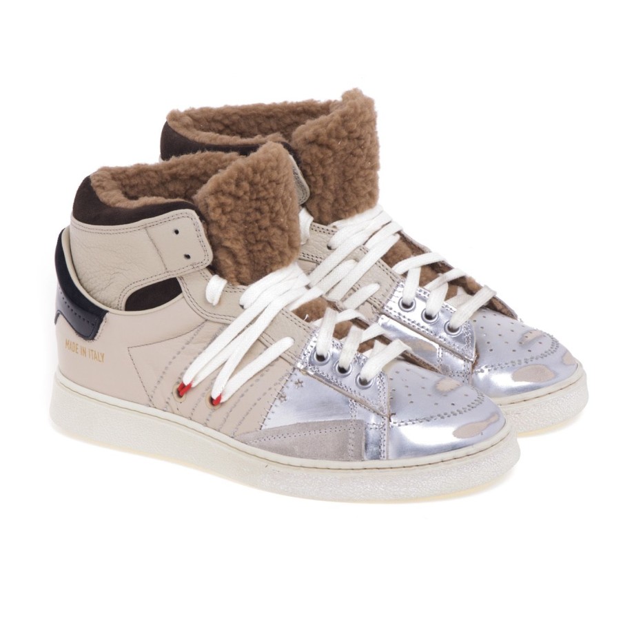 Donna Hidnander Sneakers | Sneaker Alta Hidnander " The Cage Dual Polar Fleece" In Pellebeige