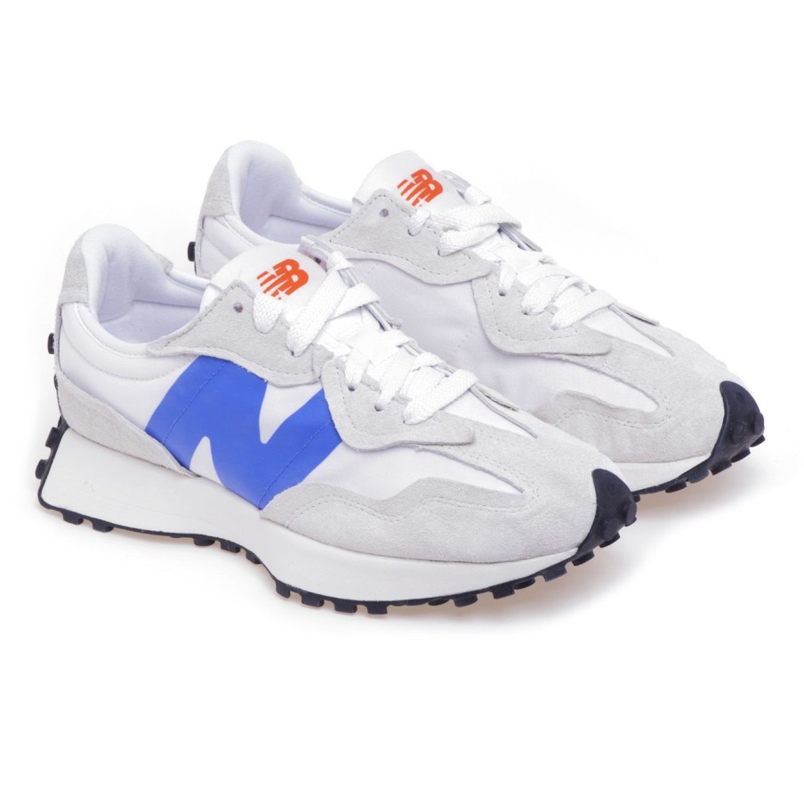 Uomo New Balance Sneakers | Sneaker New Balance 327 In Camoscio E Tessuto Bianco