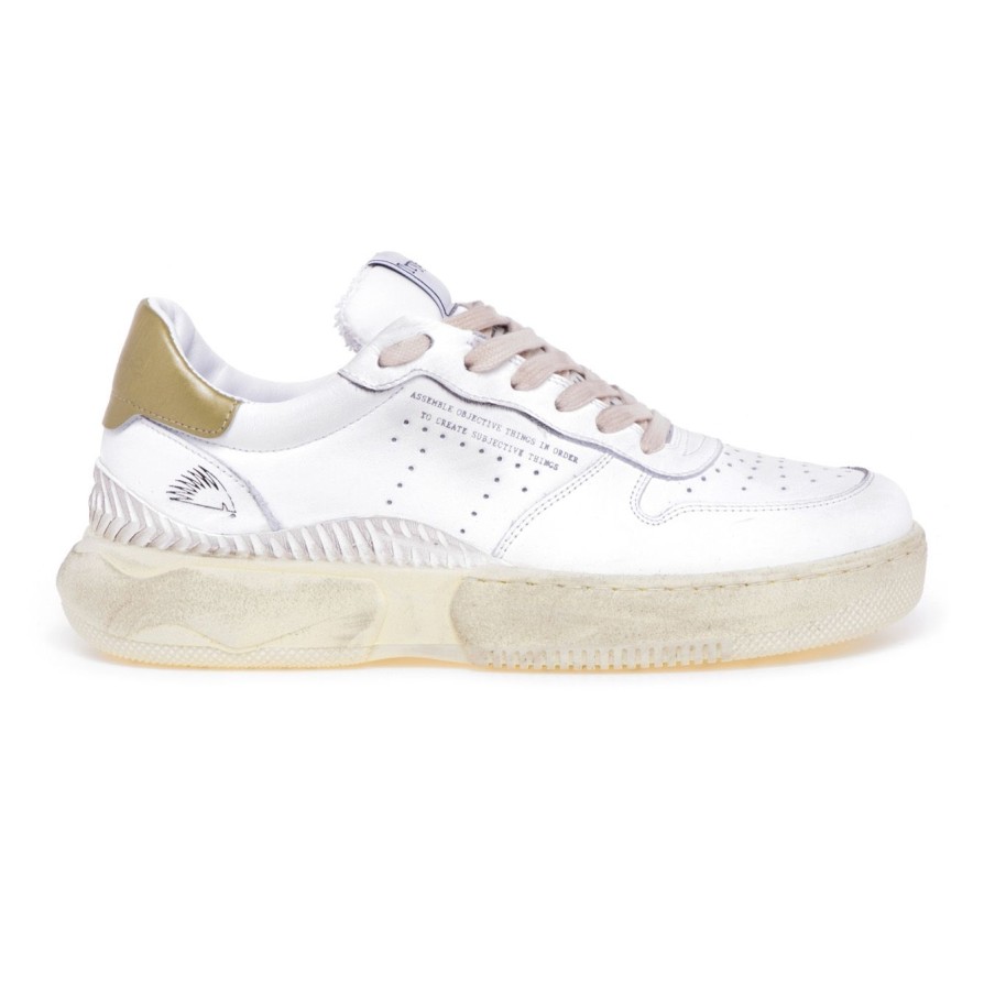 Donna Trypee Sneakers | Sneaker In Pelle Trypee Bianco - Oro