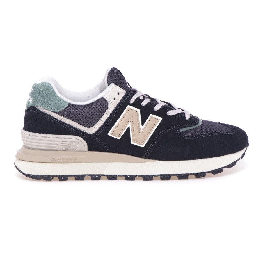 Uomo New Balance Sneakers | Sneaker New Balance 574 In Camoscio E Tessutonero