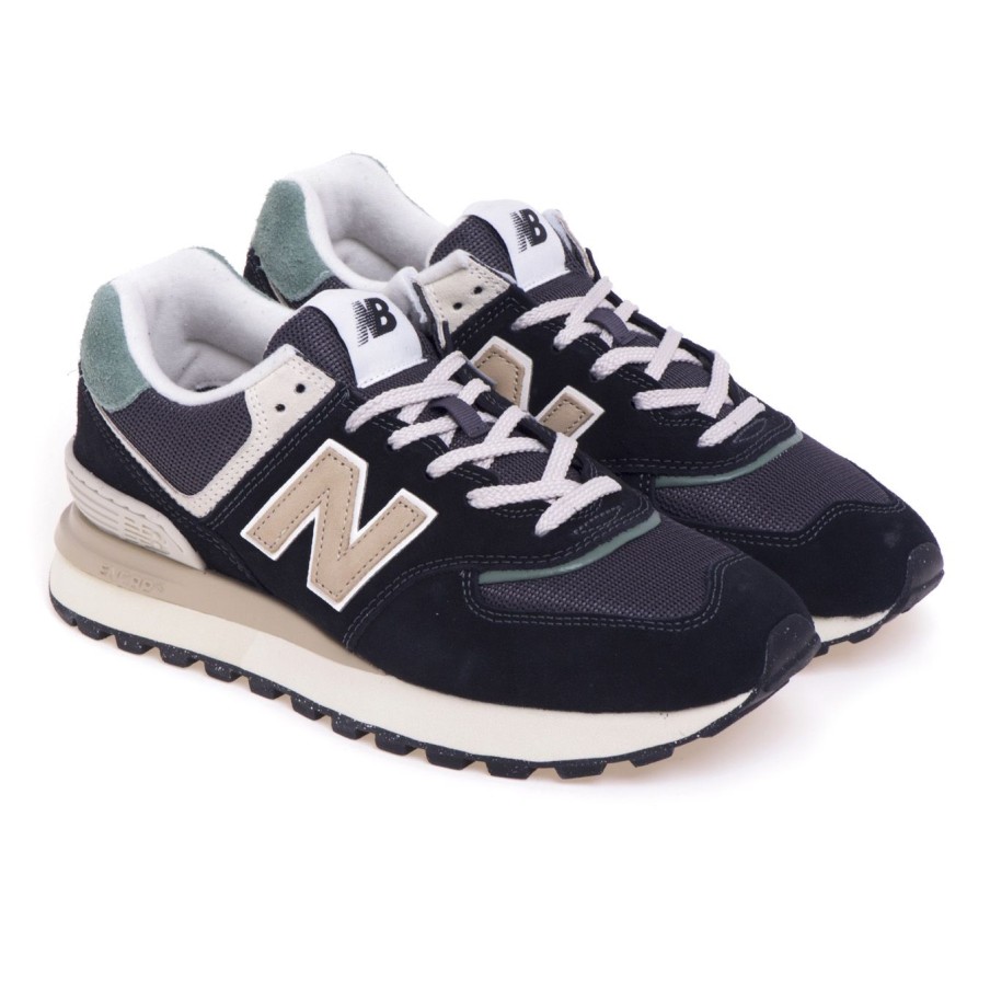 Uomo New Balance Sneakers | Sneaker New Balance 574 In Camoscio E Tessutonero