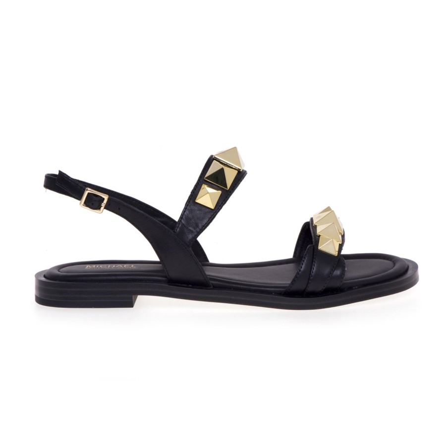 Donna Michael Kors Sandali | Sandalo Michael Kors In Pelle Con Maxi Borchie Piramide Nero