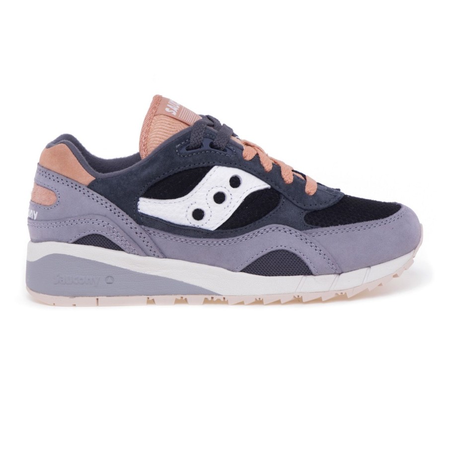 Donna Saucony Sneakers | Sneaker Saucony Shadow 6000 In Nabuck E Tessuto Grigio - Nero