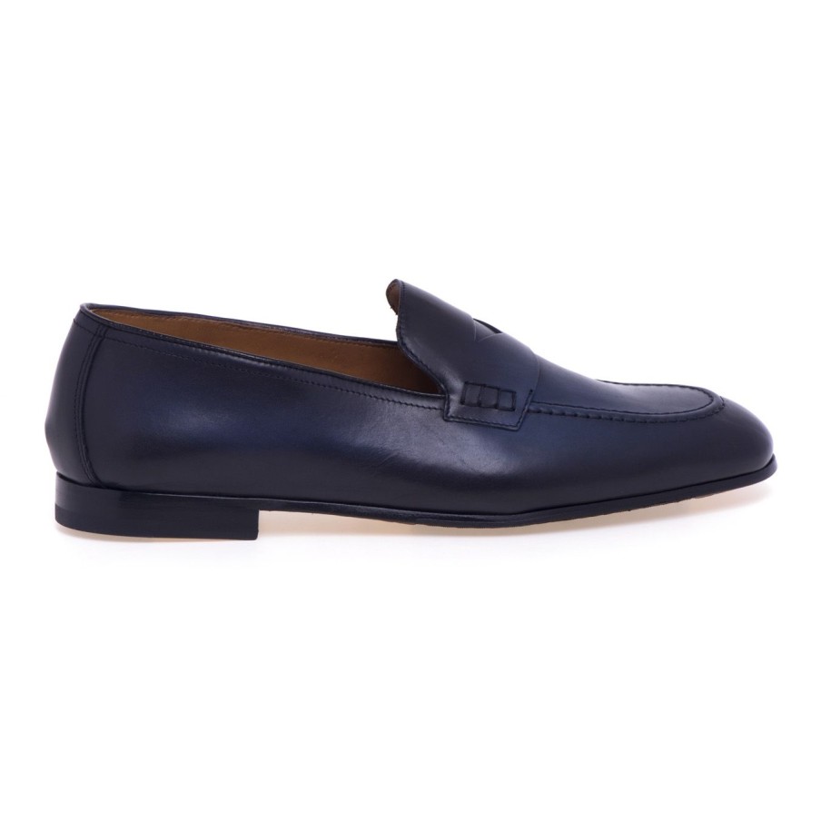 Uomo Doucal's Mocassini | Mocassino Doucal'S In Pelle Deco Blu