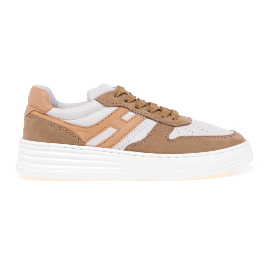 Donna Hogan Sneakers | Sneaker Hogan Basket H630 In Pelle E Nabuckbeige