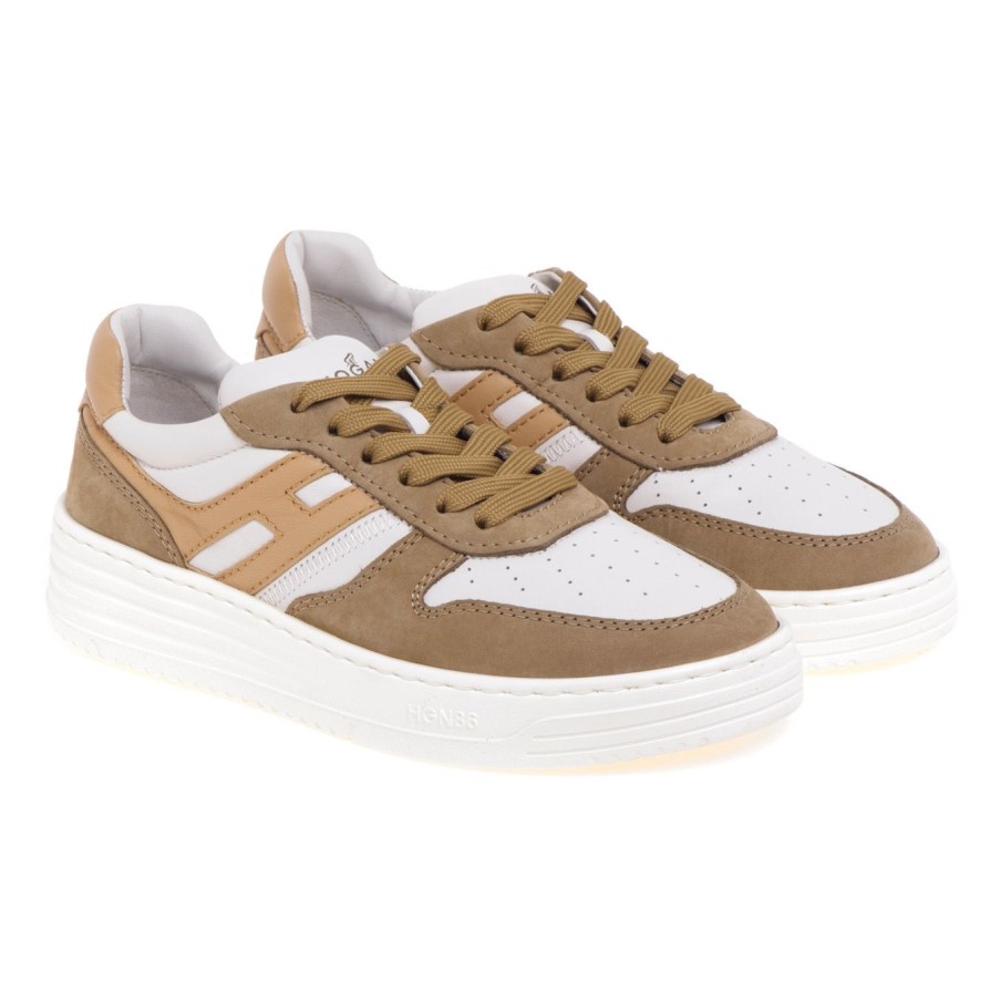 Donna Hogan Sneakers | Sneaker Hogan Basket H630 In Pelle E Nabuckbeige