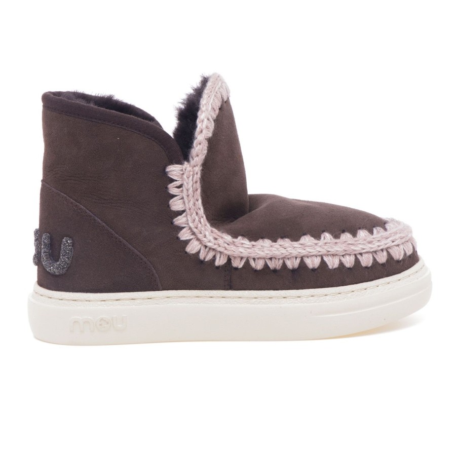 Donna Mou Tronchetti | Stivaletto Mou Eskimo Sneaker Bold Con Logo Glittermocha