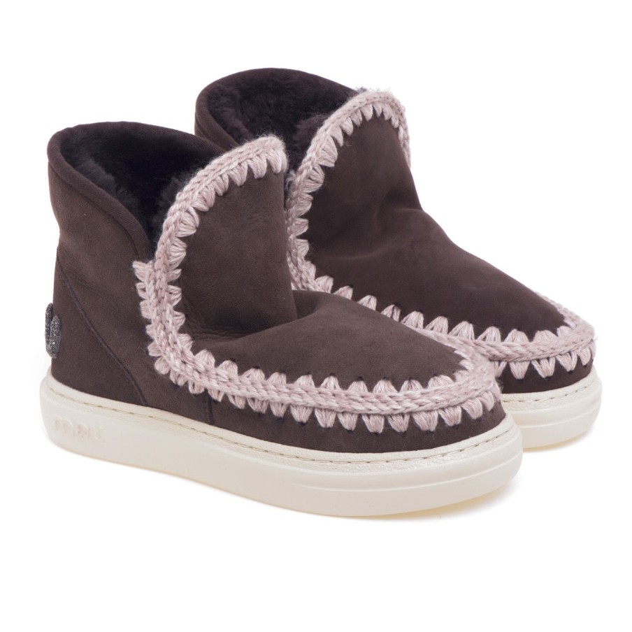 Donna Mou Tronchetti | Stivaletto Mou Eskimo Sneaker Bold Con Logo Glittermocha