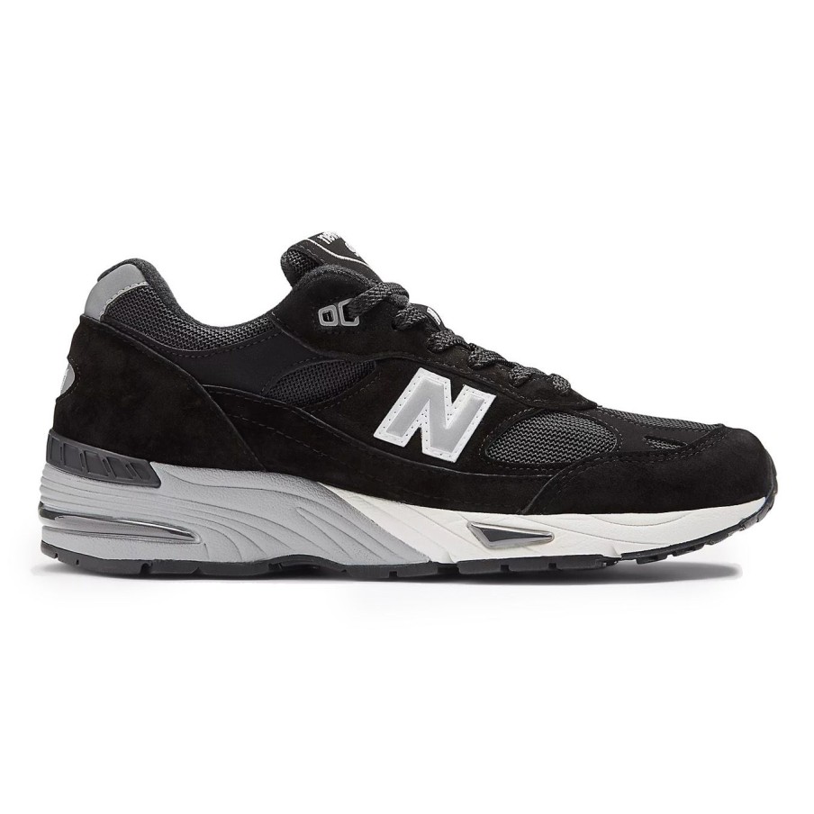 Uomo New Balance Sneakers | New Balance 991 Suede And Fabric Trainer Nero