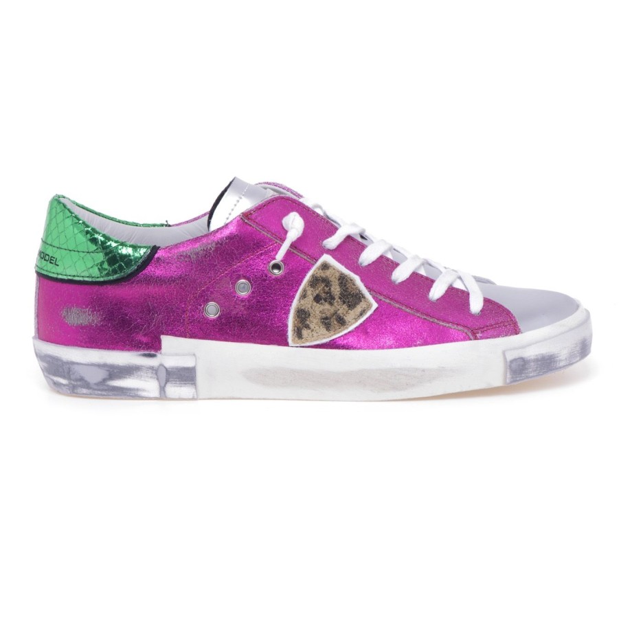 Donna Philippe Model Sneakers | Sneaker Philippe Model Prsx In Pelle Fuxia