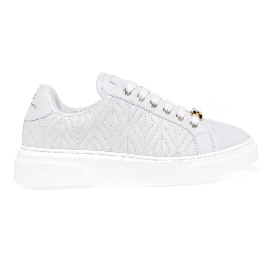 Donna Elisabetta Franchi Sneakers | Sneaker Elisabetta Franchi In Nappa Matelasseavorio Avorio