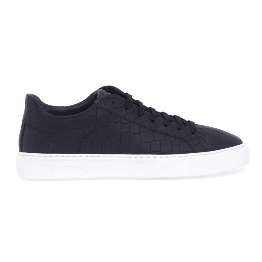 Uomo Hide & Jack Sneakers | Sneaker Hide & Jack In Pelle Con Stampa Cocco Nero