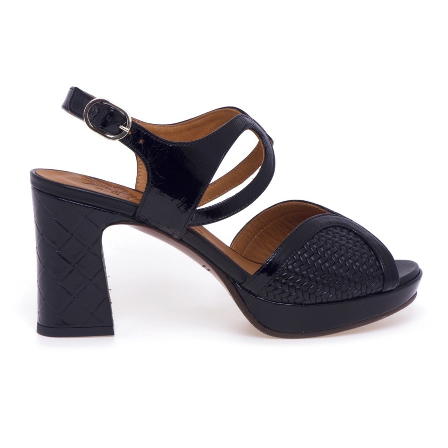 Donna Chie Mihara Sandali | Sandalo Chie Mihara In Pelle Con Tacco 90 Mm Nero