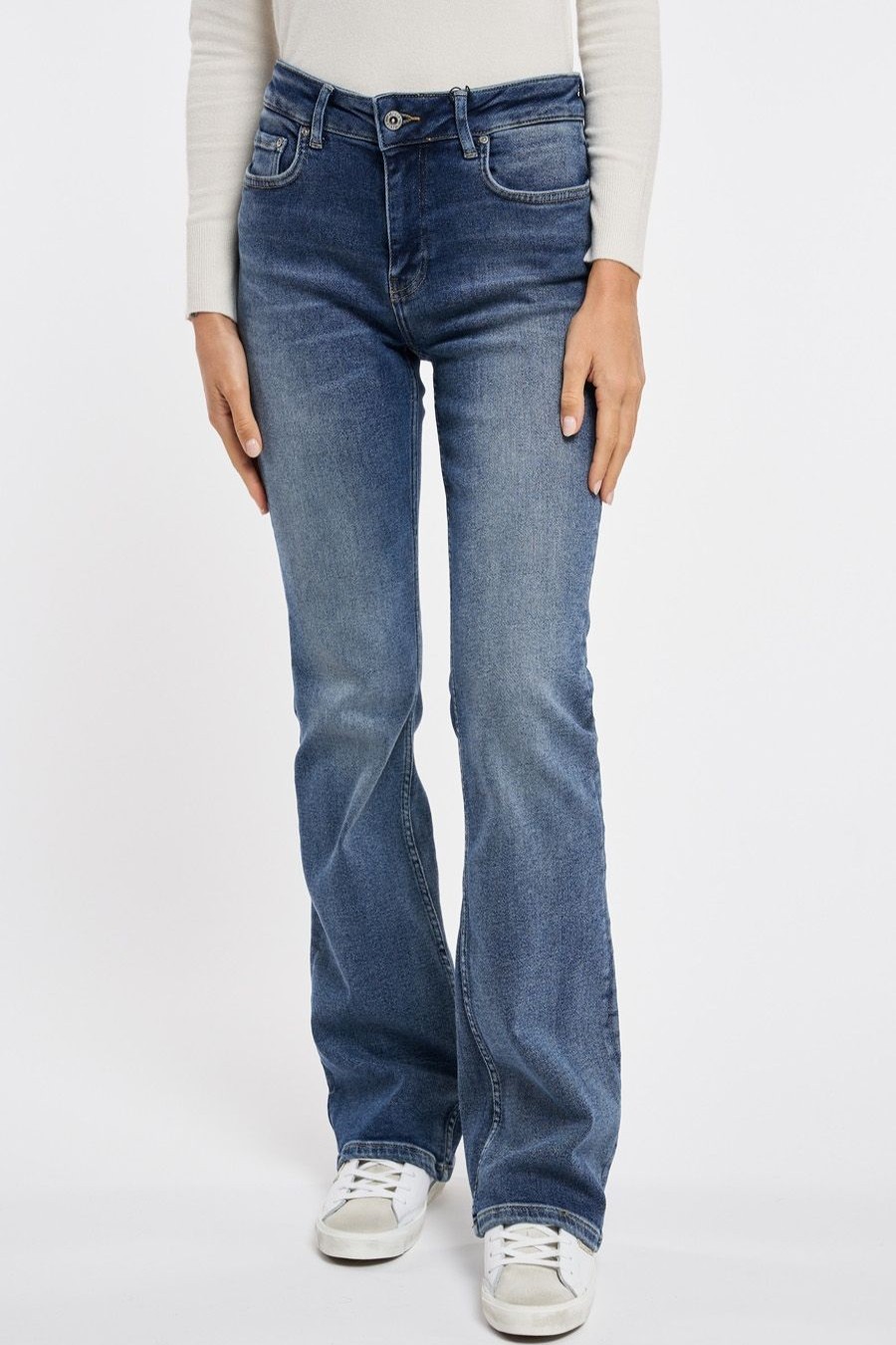 Donna Dixie Pantaloni | Jeans A Zampa Dixie In Denim Denim