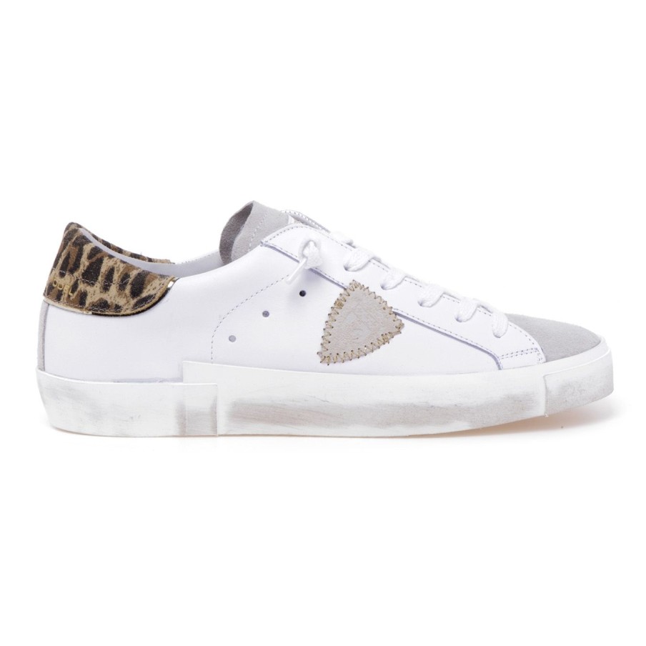 Donna Philippe Model Sneakers | Sneaker Philippe Model Prsx In Pelle Bianco