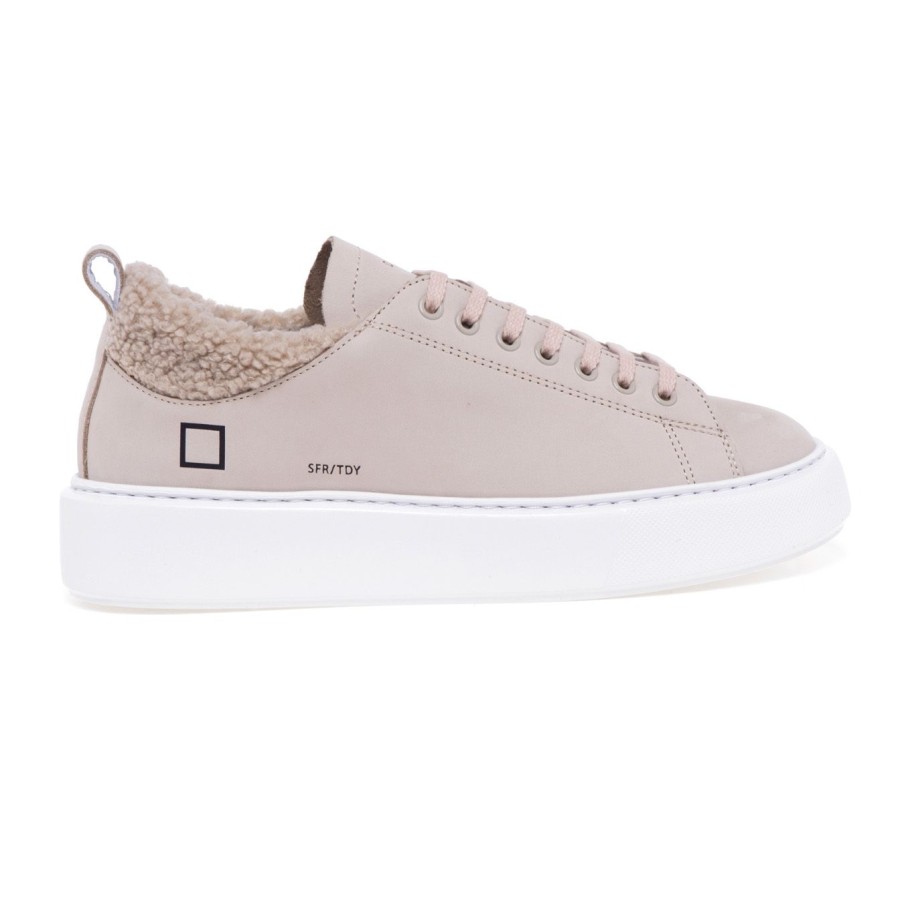 Donna D.a.t.e. Sneakers | Sneaker D.A.T.E. Sfera Teddy In Nabuck Beige