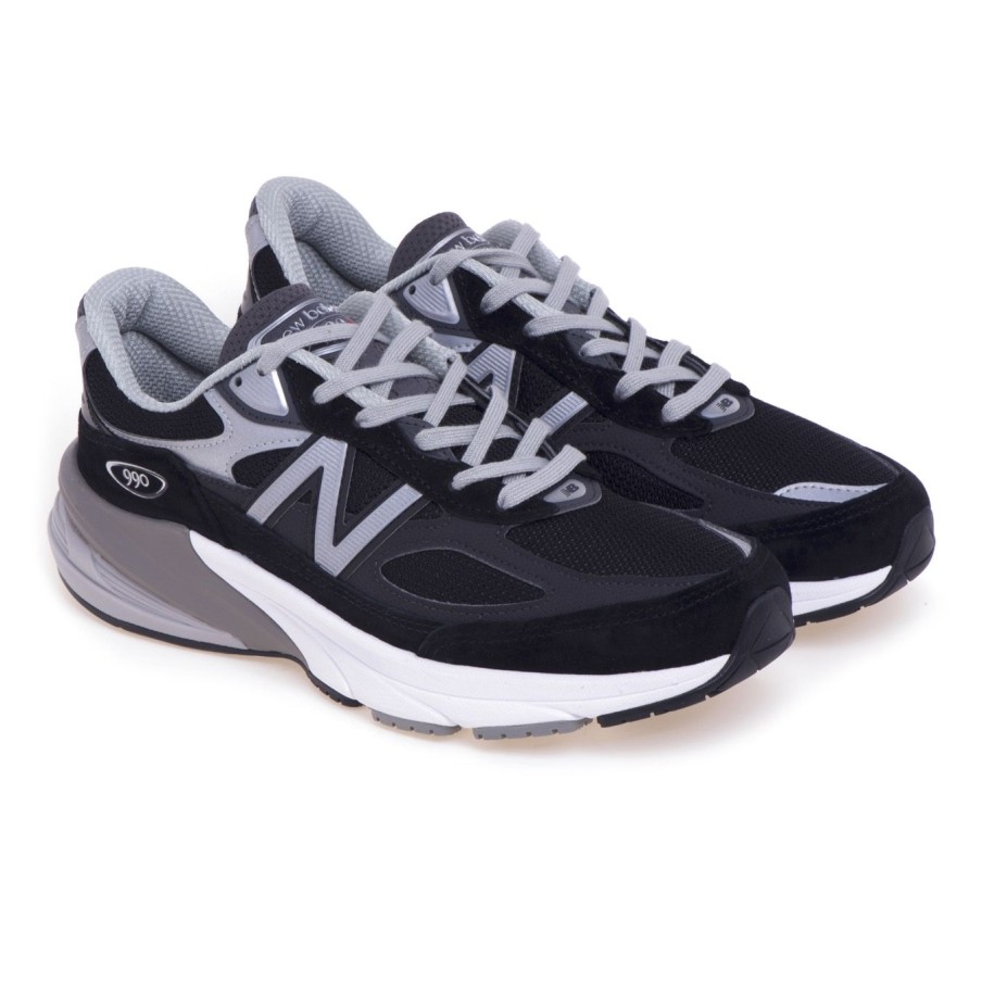 Uomo New Balance Sneakers | Sneaker New Balance 990 V6 In Camoscio E Tessutonero