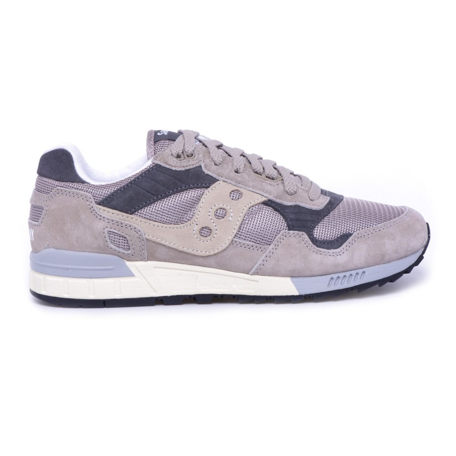 Uomo Saucony Sneakers | Sneaker Saucony Shadow 5000 In Camoscio E Tessuto Grigio