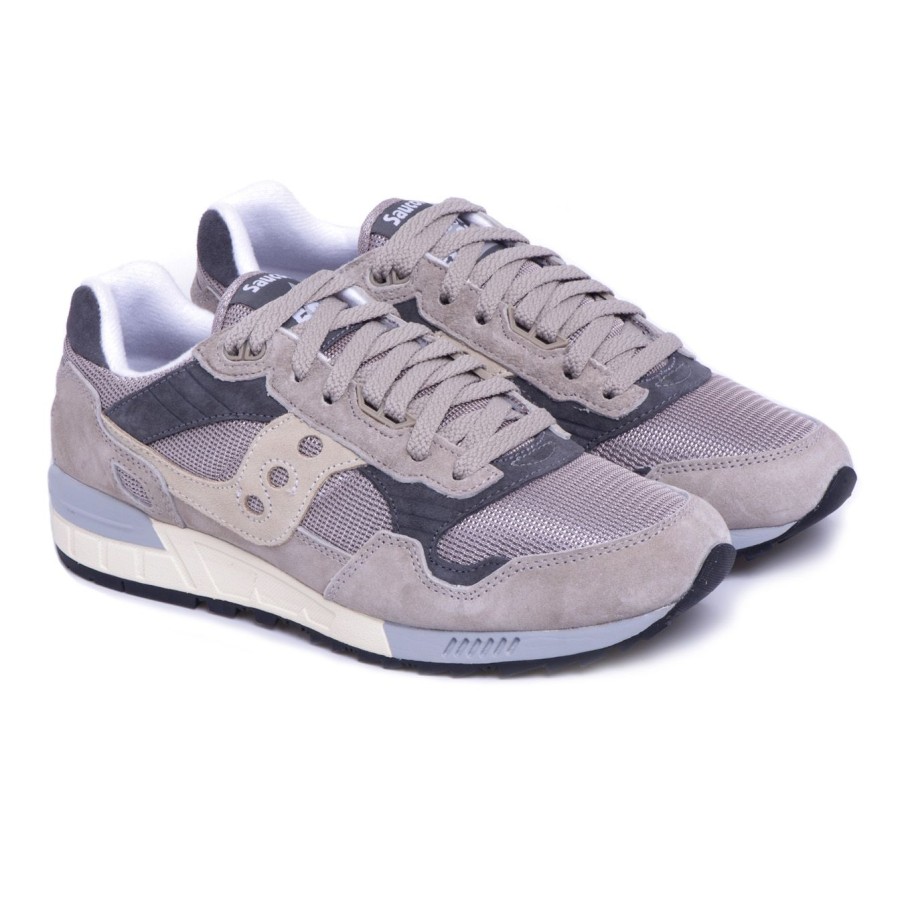 Uomo Saucony Sneakers | Sneaker Saucony Shadow 5000 In Camoscio E Tessuto Grigio