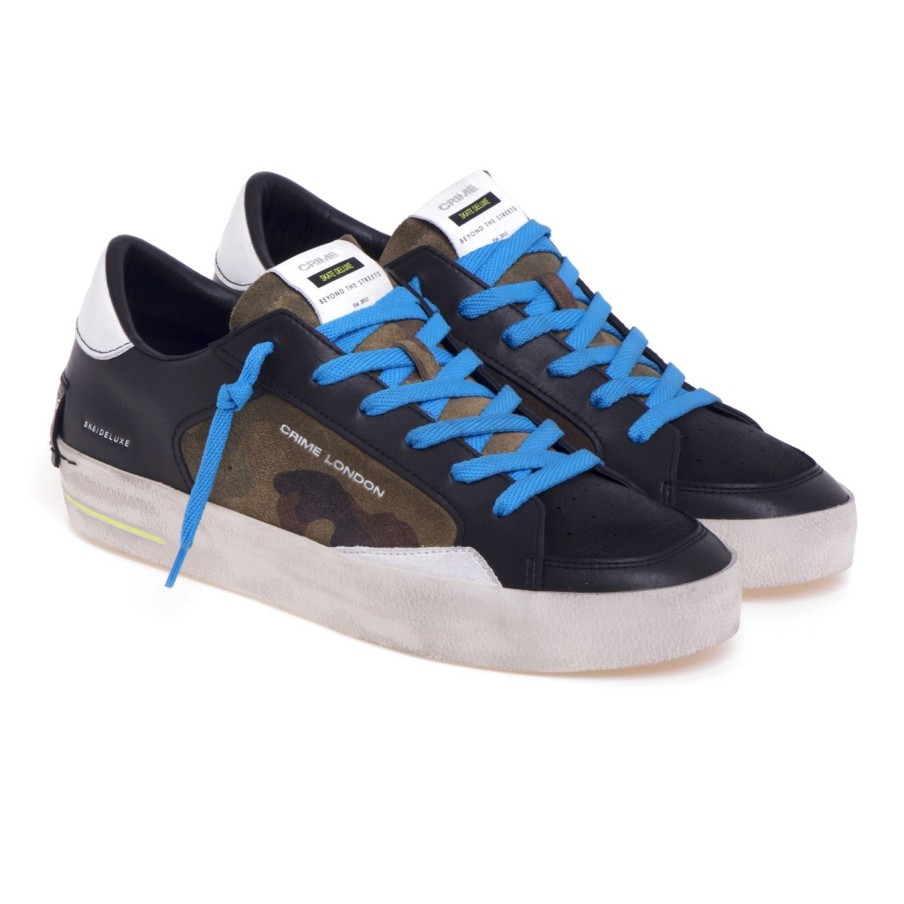 Uomo Crime London Sneakers | Sneaker Crime London "Skate Deluxe" In Pelle E Camoscio