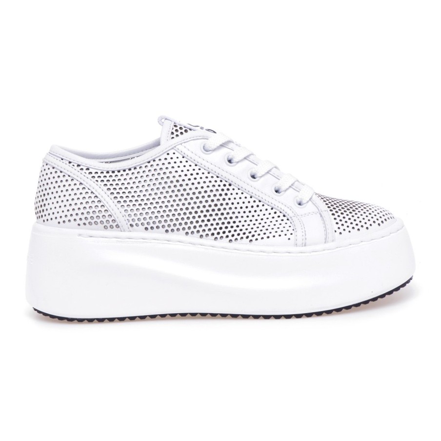 Donna Vic Matie' Sneakers | Sneaker Vic Matie In Pelle Laseratabianco