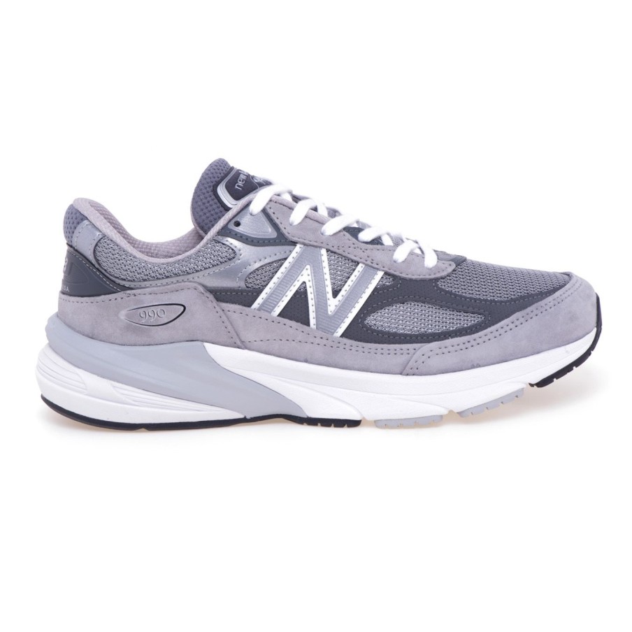 Uomo New Balance Sneakers | Sneaker New Balance 990 V6 In Camoscio E Tessuto Grigio