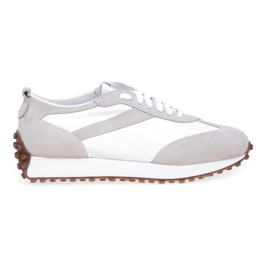 Uomo Doucal's Sneakers | Sneaker Doucal'S Arrow In Camoscio E Canvas Bianco