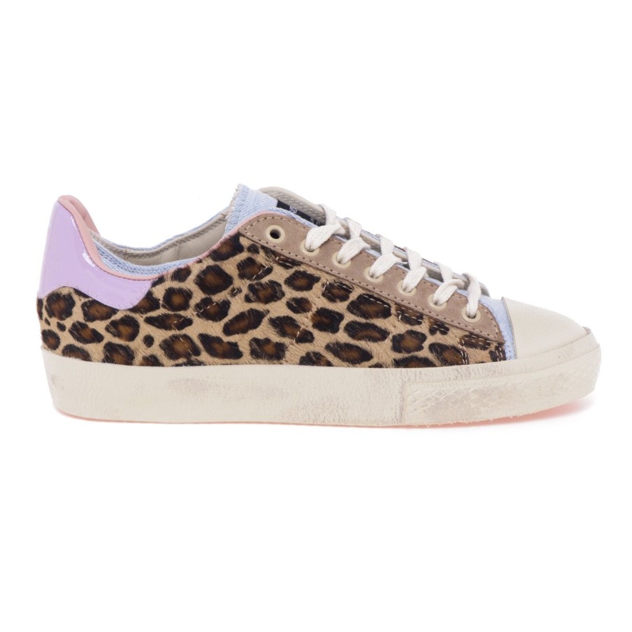 Donna Hidnander Sneakers | Sneaker Hidnander "Starless Low" In Cavallino Maculato E Canvas Leopardato