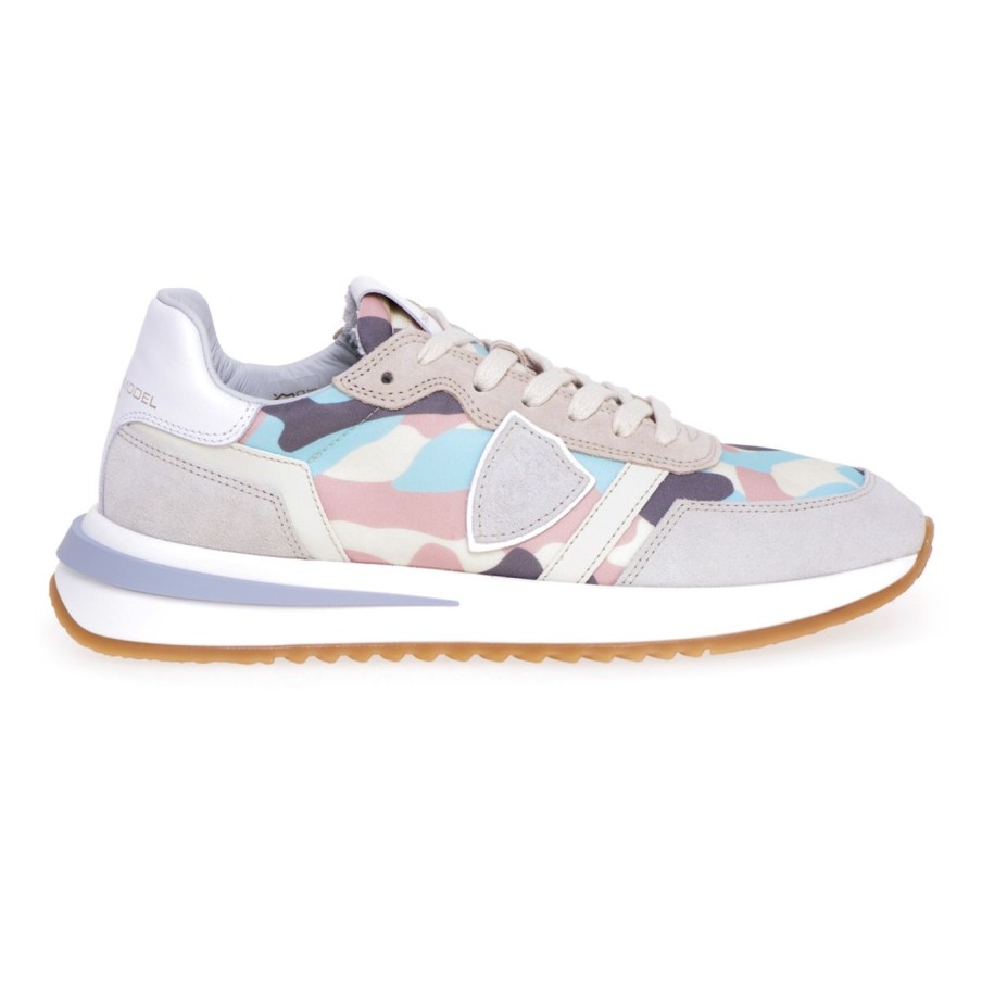 Donna Philippe Model Sneakers | Sneaker Philippe Model Tropez 2.1 In Camoscio E Tessuto Beige