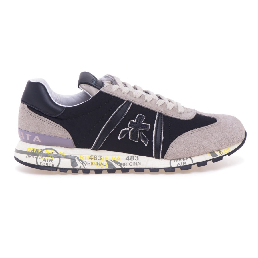 Donna Premiata Sneakers | Sneaker Premiata Lucy In Camoscio E Tessuto Nero