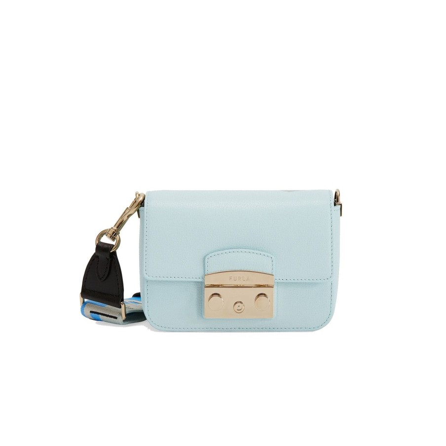 Donna Furla Tracolle | Borsa A Tracolla Furla Metropolis In Pelleminty+Minty Cerulean