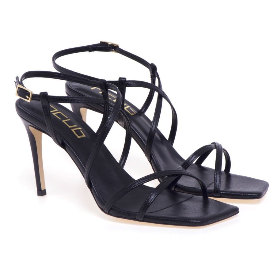 Donna Ncub Sandali | Sandalo In Pelle Ncub Con Tacco 85 Mmnero