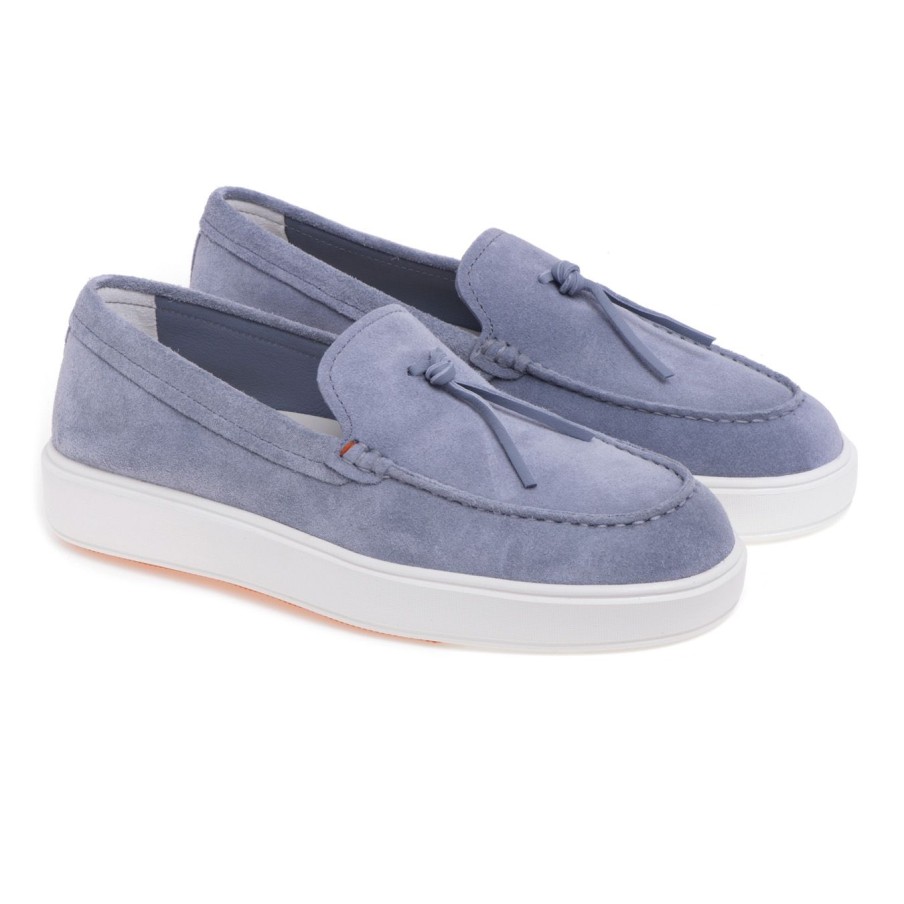 Uomo Santoni Sneakers | Sneaker Slip-On Santoni In Camosciocarta Zucchero